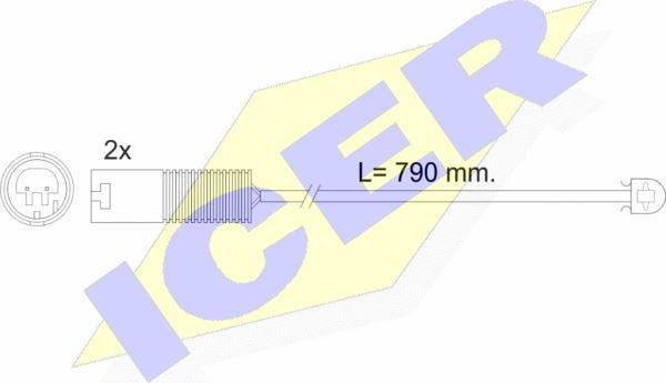 Icer 610240 E C - Сигнализатор, износ тормозных колодок autosila-amz.com