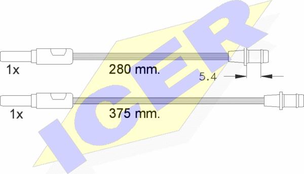 Icer 610261 E C - Сигнализатор, износ тормозных колодок autosila-amz.com