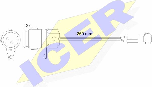 Icer 610237 E C - Сигнализатор, износ тормозных колодок autosila-amz.com