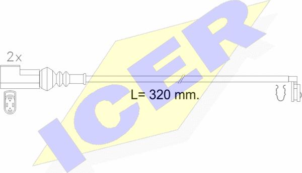 Icer 610223 E C - Сигнализатор, износ тормозных колодок autosila-amz.com