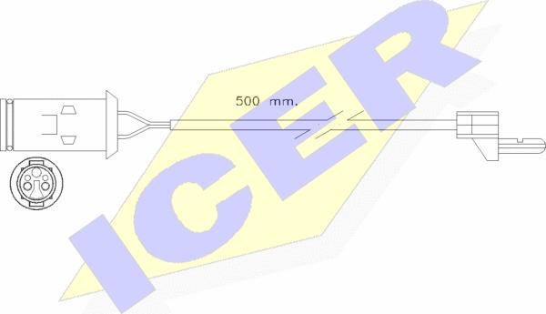 Icer 610222 E C - Сигнализатор, износ тормозных колодок autosila-amz.com