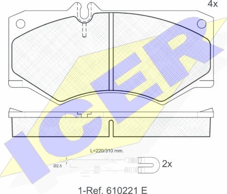 Icer 140405-113 - Тормозные колодки, дисковые, комплект autosila-amz.com