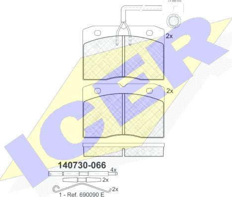 Icer 140730-066 - Тормозные колодки, дисковые, комплект autosila-amz.com