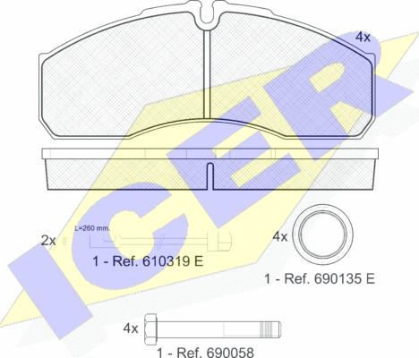 Icer 141499 - Тормозные колодки, дисковые, комплект autosila-amz.com