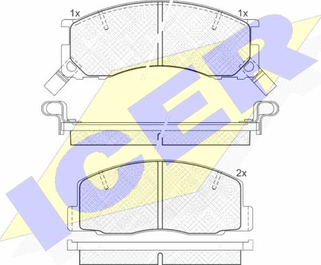 Icer 141057 - Тормозные колодки, дисковые, комплект autosila-amz.com