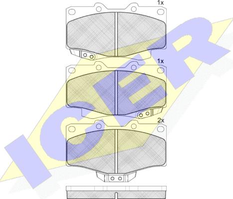 Icer 141007 - Тормозные колодки, дисковые, комплект autosila-amz.com