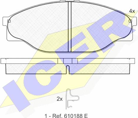 Icer 141010 - Тормозные колодки, дисковые, комплект autosila-amz.com