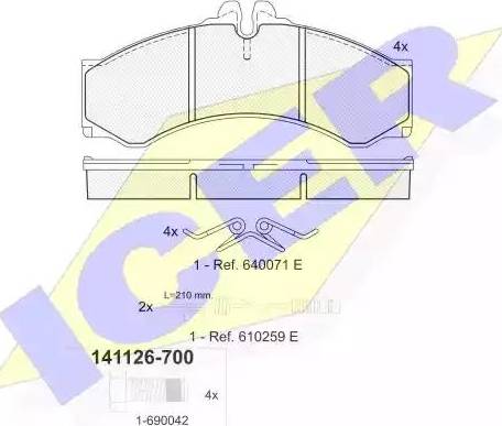 Icer 141126 - Тормозные колодки, дисковые, комплект autosila-amz.com