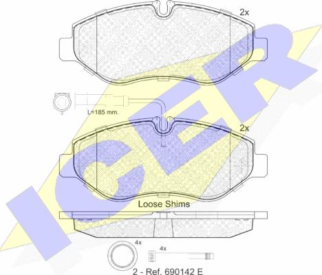 Icer 141846 - Тормозные колодки, дисковые, комплект autosila-amz.com