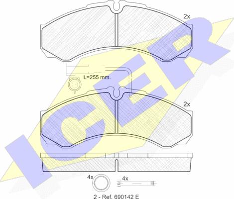 Icer 141848 - Тормозные колодки, дисковые, комплект autosila-amz.com