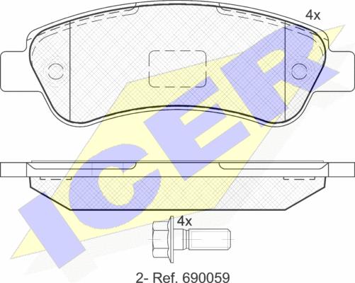 Icer 141804 - Тормозные колодки, дисковые, комплект autosila-amz.com