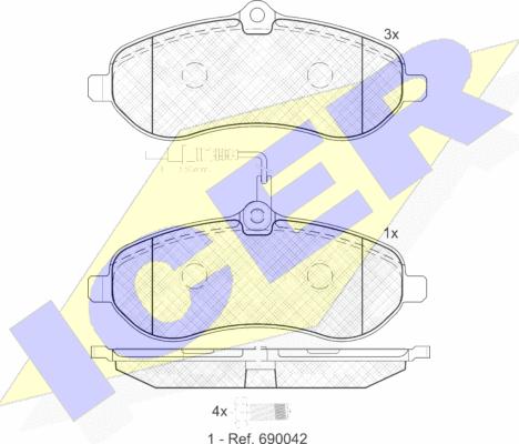 Icer 141802 - Тормозные колодки, дисковые, комплект autosila-amz.com