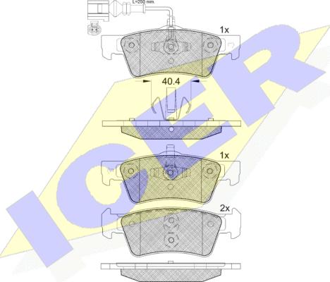 Icer 141816-203 - 141816-203 торм колодка зад VW TOUAREG (7LA, 7L6, 7L7) 10/02-01/13 autosila-amz.com