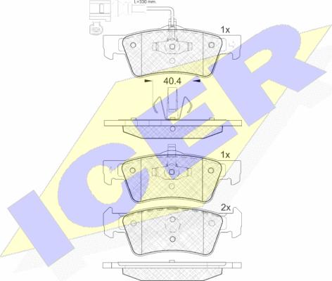 Icer 141816 - Тормозные колодки, дисковые, комплект autosila-amz.com