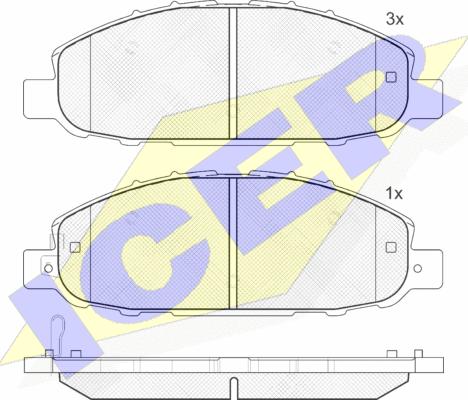 Icer 141813 - Тормозные колодки, дисковые, комплект autosila-amz.com