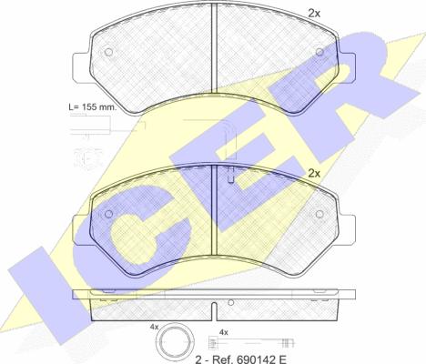 Icer 141836-203 - Тормозные колодки, дисковые, комплект autosila-amz.com