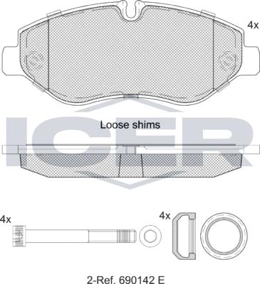 Icer 141832LM - Тормозные колодки, дисковые, комплект autosila-amz.com