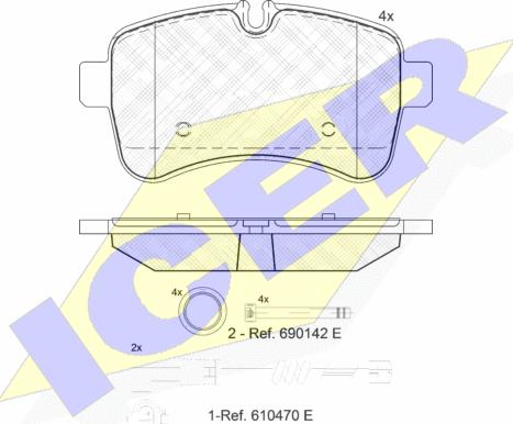 Icer 141837-203 - Тормозные колодки, дисковые, комплект autosila-amz.com