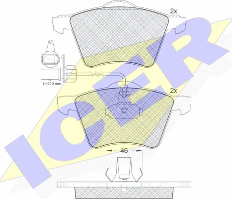 Icer 141350 - Тормозные колодки, дисковые, комплект autosila-amz.com