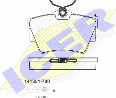 Icer 141351-700 - Тормозные колодки, дисковые, комплект autosila-amz.com