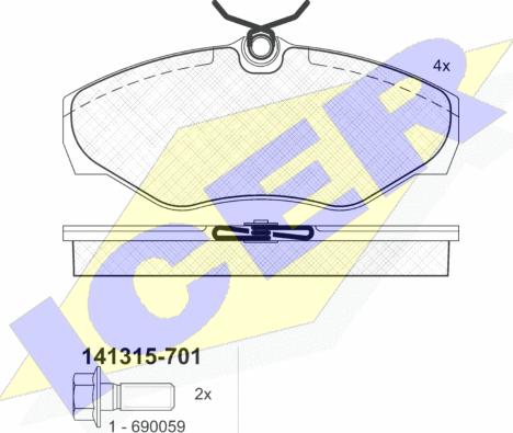 Icer 141315-701 - Тормозные колодки, дисковые, комплект autosila-amz.com