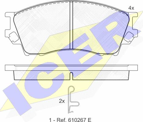 Icer 141337 - Тормозные колодки, дисковые, комплект autosila-amz.com