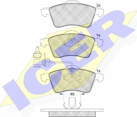 Icer 141320 - Тормозные колодки, дисковые, комплект autosila-amz.com