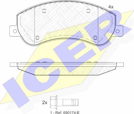 Icer 141793-204 - Тормозные колодки, дисковые, комплект autosila-amz.com