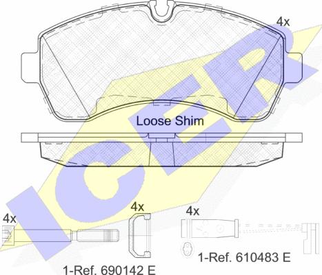 Icer 141785-203 - Тормозные колодки, дисковые, комплект autosila-amz.com