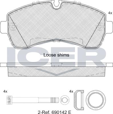 Icer 141785LM - Тормозные колодки, дисковые, комплект autosila-amz.com