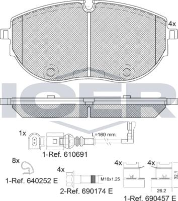 Icer 142401 - Тормозные колодки, дисковые, комплект autosila-amz.com