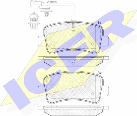 Icer 142001 - Тормозные колодки, дисковые, комплект autosila-amz.com