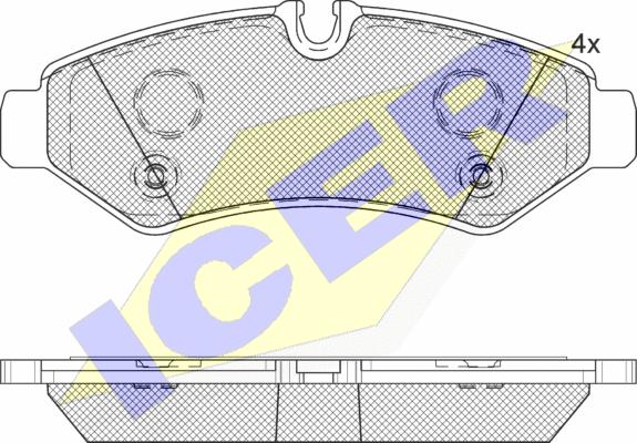 Icer 142350 - Тормозные колодки, дисковые, комплект autosila-amz.com