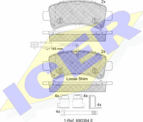 Icer 142240 - Тормозные колодки, дисковые, комплект autosila-amz.com