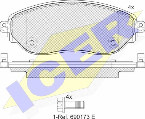 Icer 142219 - Тормозные колодки, дисковые, комплект autosila-amz.com