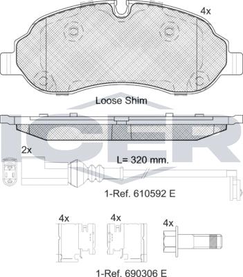 Icer 142217LM - Тормозные колодки, дисковые, комплект autosila-amz.com