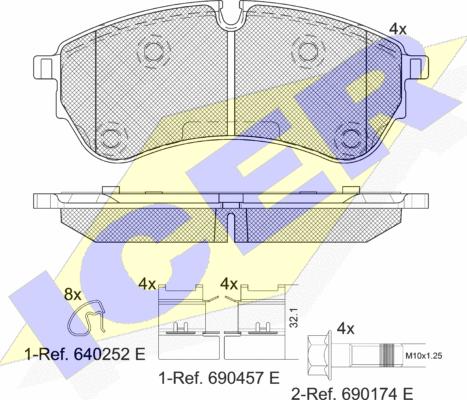 Icer 142284 - Тормозные колодки, дисковые, комплект autosila-amz.com