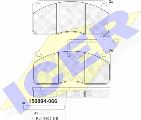 Icer 150894-066 - Тормозные колодки, дисковые, комплект autosila-amz.com