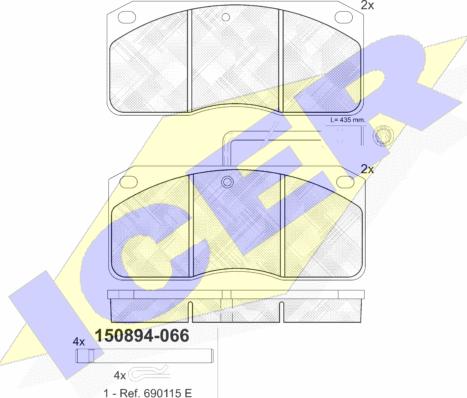 Icer 150894 - Тормозные колодки, дисковые, комплект autosila-amz.com