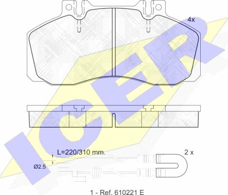 Icer 150722 - Тормозные колодки, дисковые, комплект autosila-amz.com