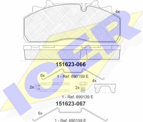 Icer 151623 - Тормозные колодки, дисковые, комплект autosila-amz.com