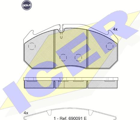 Icer 151040 G - Тормозные колодки, дисковые, комплект autosila-amz.com