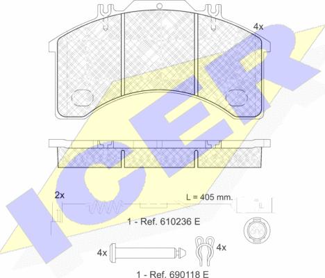 Icer 151042-110 - Тормозные колодки, дисковые, комплект autosila-amz.com