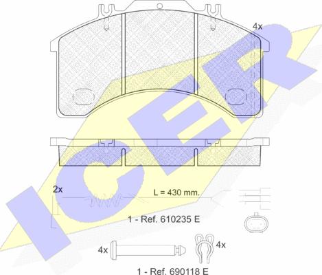 Icer 151042-111 - Тормозные колодки, дисковые, комплект autosila-amz.com