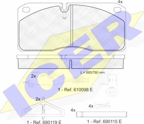 Icer 151079 - Тормозные колодки, дисковые, комплект autosila-amz.com