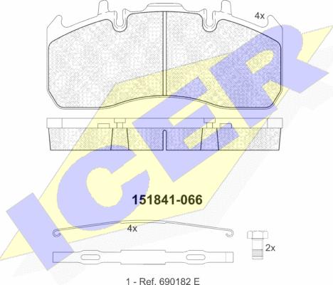 Icer 151841 - Тормозные колодки, дисковые, комплект autosila-amz.com