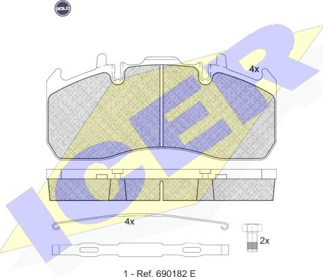 Icer 151841 G - Тормозные колодки, дисковые, комплект autosila-amz.com