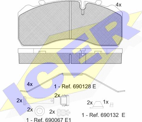 Icer 151254-066 - Тормозные колодки, дисковые, комплект autosila-amz.com