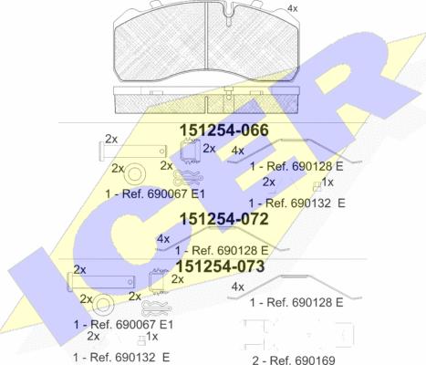 Icer 151254 - Тормозные колодки, дисковые, комплект autosila-amz.com