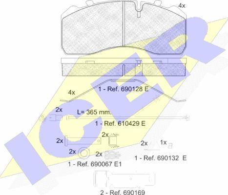 Icer 151254-225 - Тормозные колодки, дисковые, комплект autosila-amz.com